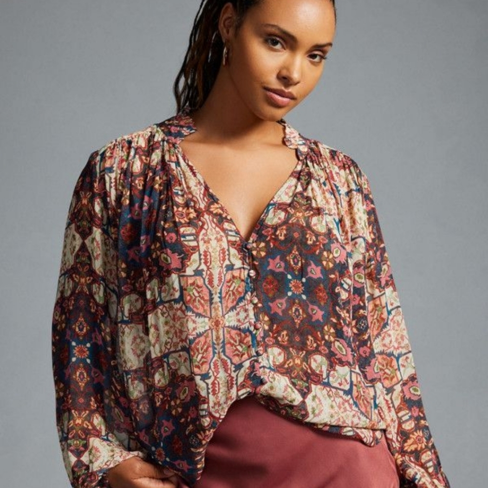 Anthropologie Multicolor Patterned Blouse